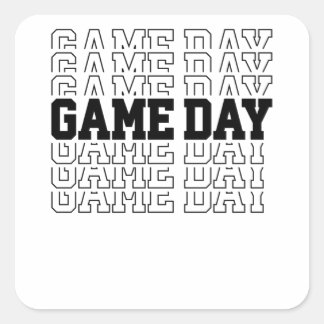 Sticker Carré Jour de jeu Typographie Art Sports Jeux Hommes Fem