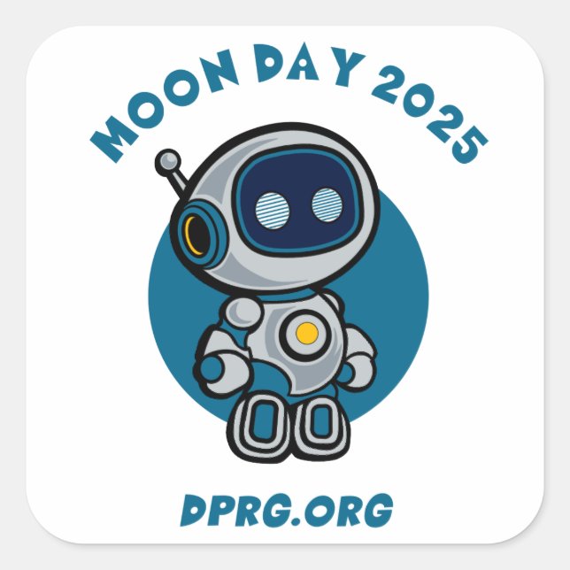 Sticker Carré Jour de la Lune 2025 DPRG.Org (Devant)
