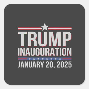 Sticker Carré Jour de l'investiture de Trump Janvier 2025 Présid