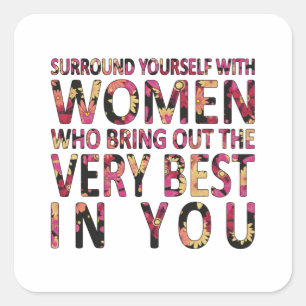 Sticker Carré Jour des femmes Puissance féminine Femme Féminisme