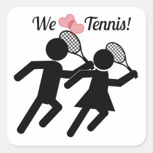 Sticker Carré Journée Heureuse de Tennis