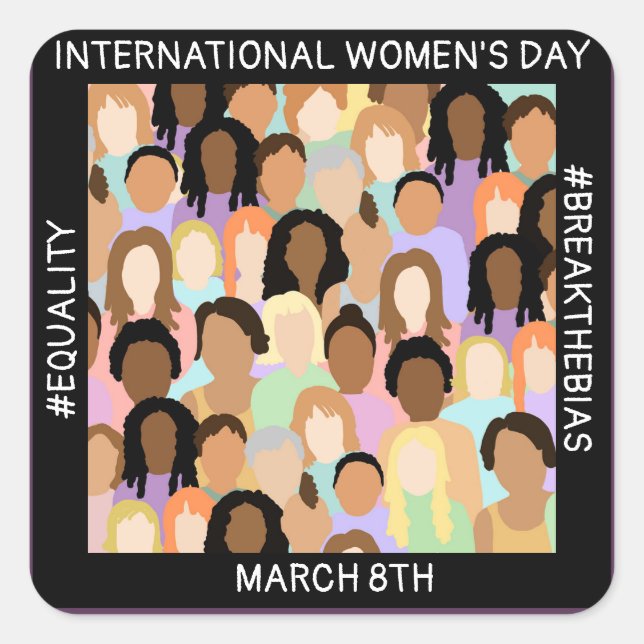 Sticker Carré Journée internationale de la femme - 8 mars (Devant)