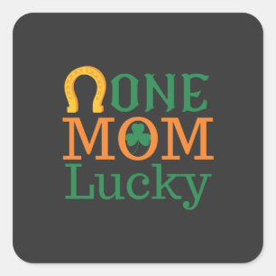 Sticker Carré Joyeuse Fête Des Mères Avec Amour Et Fleurs Coloré