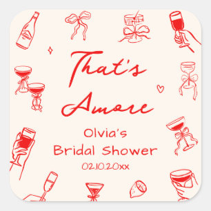 Sticker Carré Joyeuse Mariage That's Amore Enterrement de Vie de