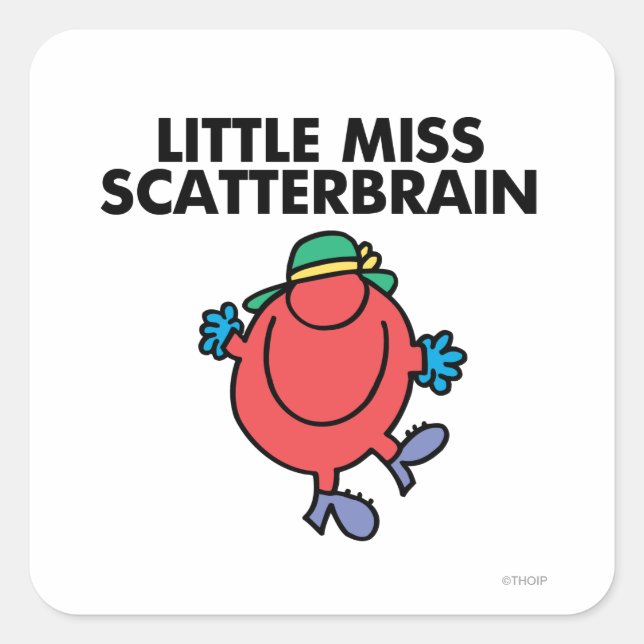 Sticker Carré Joyeuse petite Miss Scattercerveau (Devant)