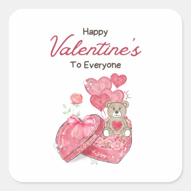 Sticker Carré Joyeuse Saint-Valentin 2023 - Images Amour Tendanc (Devant)
