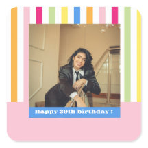 Joyeux 30ème anniversaire photo bandes coloré mode