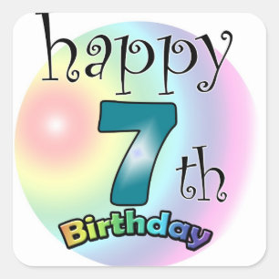 Sticker Carré Joyeux 7e anniversaire
