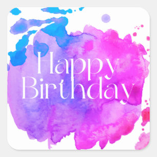 Sticker Carré Joyeux anniversaire