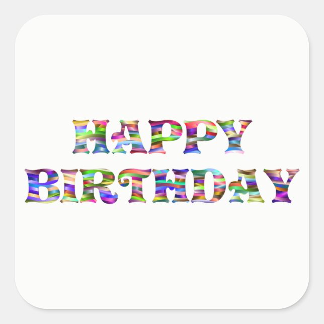 Sticker Carré Joyeux anniversaire (Devant)