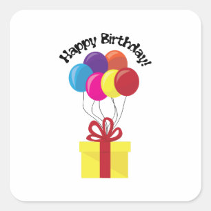 Sticker Carré Joyeux anniversaire !