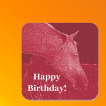 Joyeux Anniversaire Bourgogne Cheval Rouge Tête