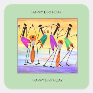 Sticker Carré Joyeux anniversaire, exprimer la joie et le bonheu