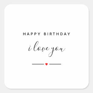 Sticker Carré Joyeux anniversaire Je t'aime