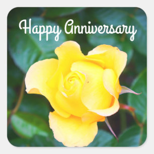 Sticker Carré Joyeux anniversaire marche sur le Rose Sunshine #1