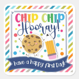 Sticker Carré Joyeux biscuit du premier jour de l'école
