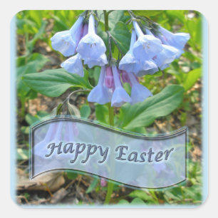 Sticker Carré Joyeux Bluebells de la Virginie de Pâques