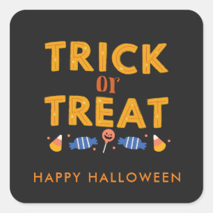 Sticker Carré Joyeux bonbon d'Halloween pour enfants