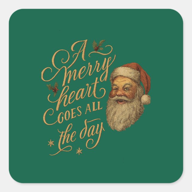 Sticker Carré Joyeux Cœur  (Devant)