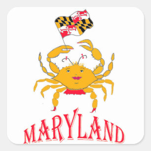 Sticker Carré Joyeux crabe du Maryland