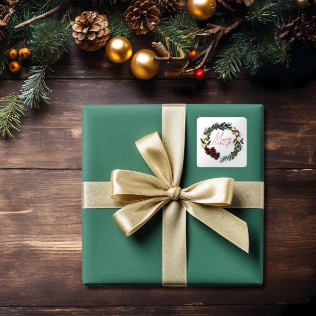 Sticker Carré Joyeux et brillant saisonnier (Créateur téléchargé)