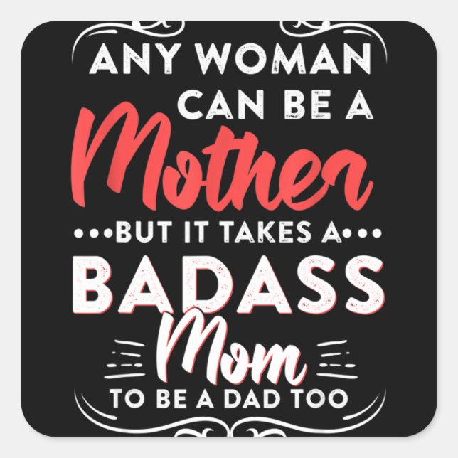 Sticker Carré Joyeux Father's Day To The Best Single Maman (Devant)