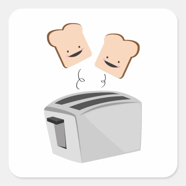 Sticker Carré Joyeux grille-pain (Devant)