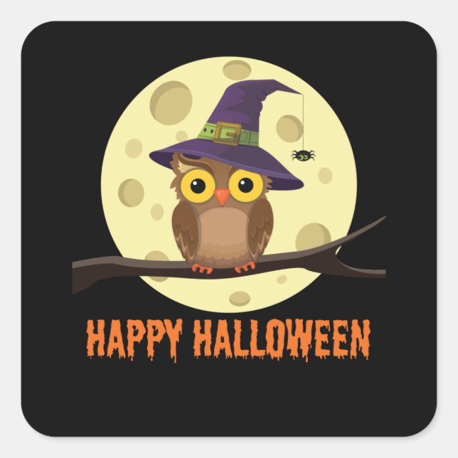 Sticker Carré Joyeux Halloween (Devant)