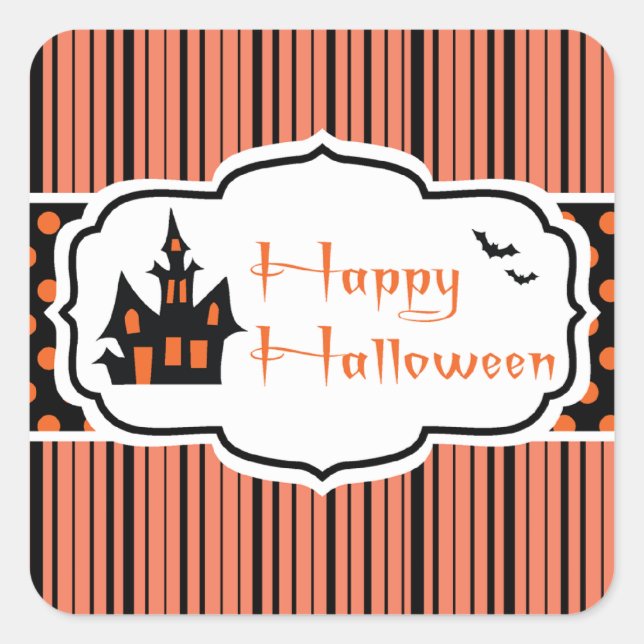 Sticker Carré Joyeux Halloween (Devant)