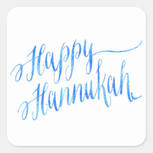 Sticker Carré Joyeux Hanoukka Chanukah HANNUKKAH HANUKA