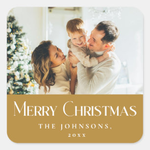 Sticker Carré Joyeux Joyeux Noël Elégant