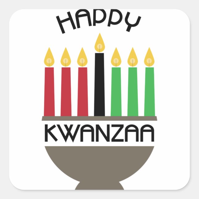 Sticker Carré Joyeux Kwanzaa (Devant)