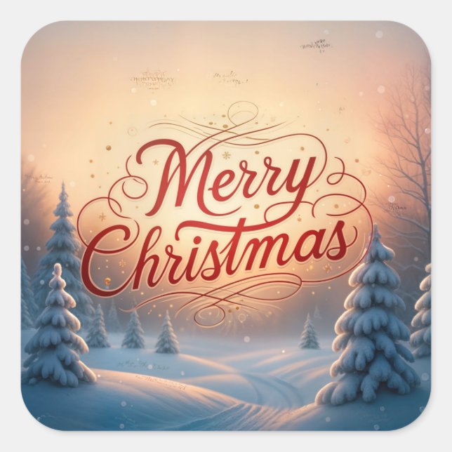 Sticker Carré Joyeux Noël (Devant)