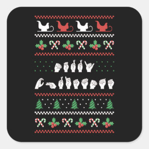 Sticker Carré Joyeux Noël - ASL American Sign Language I