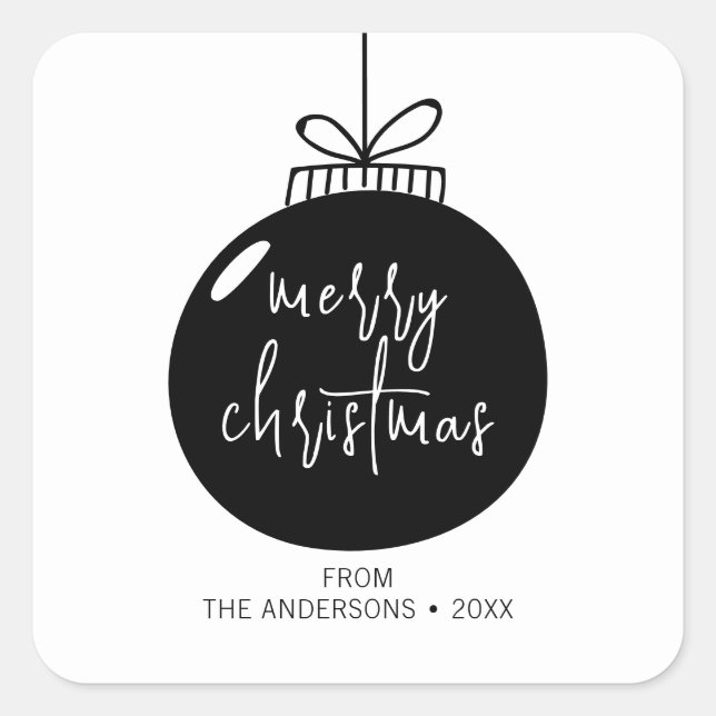 Sticker Carré Joyeux Noël de Noël moderne (Devant)