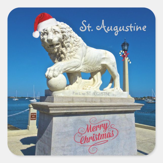 Sticker Carré Joyeux Noël de Sunny St Augustine Floride (Devant)