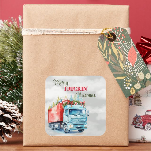 Sticker Carré Joyeux Noël de Truckin (vacances)