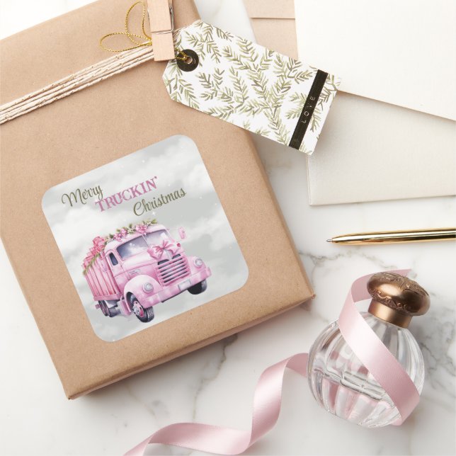 Sticker Carré Joyeux Noël de Truckin (Cadeaux)