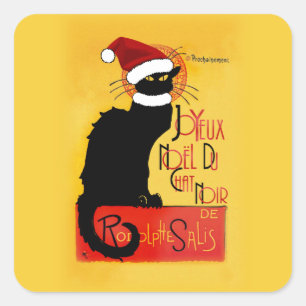 Sticker Carré Joyeux Noël Du Conversation Noir