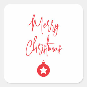 Sticker Carré Joyeux Noël Famille Message Nouvel An