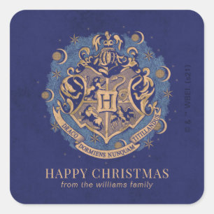Sticker Carré Joyeux Noël   HOGWARTS™ Crest - Personnalisé