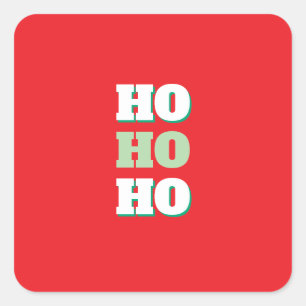 Sticker Carré Joyeux Noël HoHoHo fête minimaliste Plain