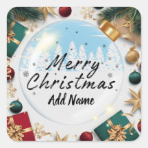 Joyeux Noël personnalisé avec l'autocollant Ajoute