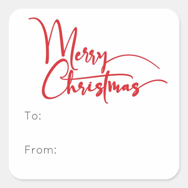 Sticker Carré Joyeux Noël Rouge Festif À De (Créateur téléchargé)