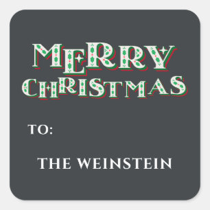 Sticker Carré Joyeux Noël unique Festive