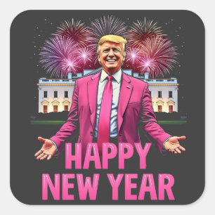 Sticker Carré Joyeux Nouvel An Jour d'Inauguration d'Eve Trump N