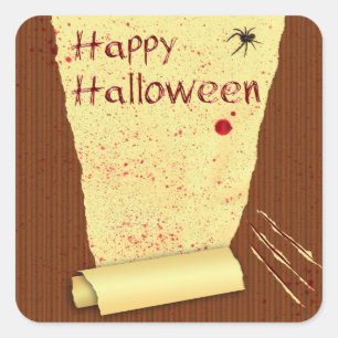 Sticker Carré Joyeux papier peint Halloween sanglant