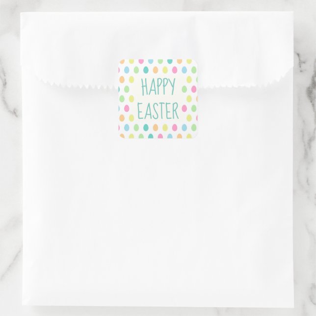 Sticker Carré Joyeux Pastel coloré de Pâques (Sac)