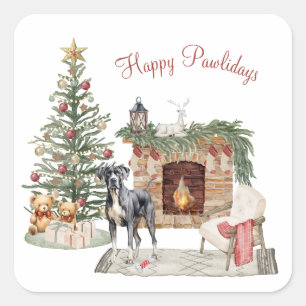Sticker Carré Joyeux Pawlidays Conception Chien - Grand Danse