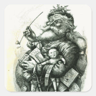 Sticker Carré Joyeux Père Noël
